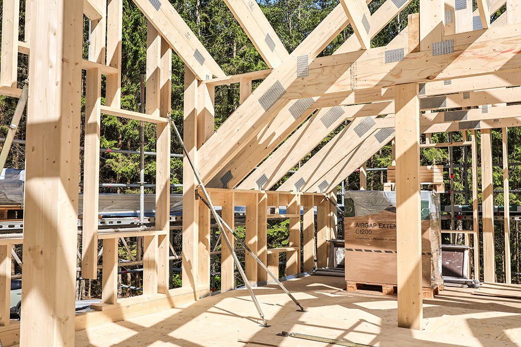 Detaljbild på husbygget