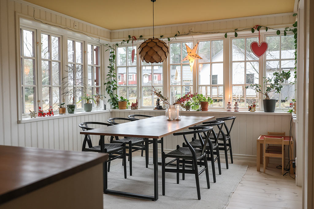 Matplats och taklampa