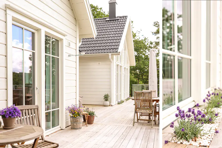 Blomlådor i altanen