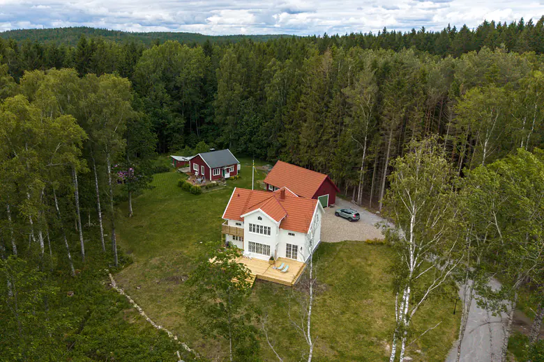 Flygbild över huset